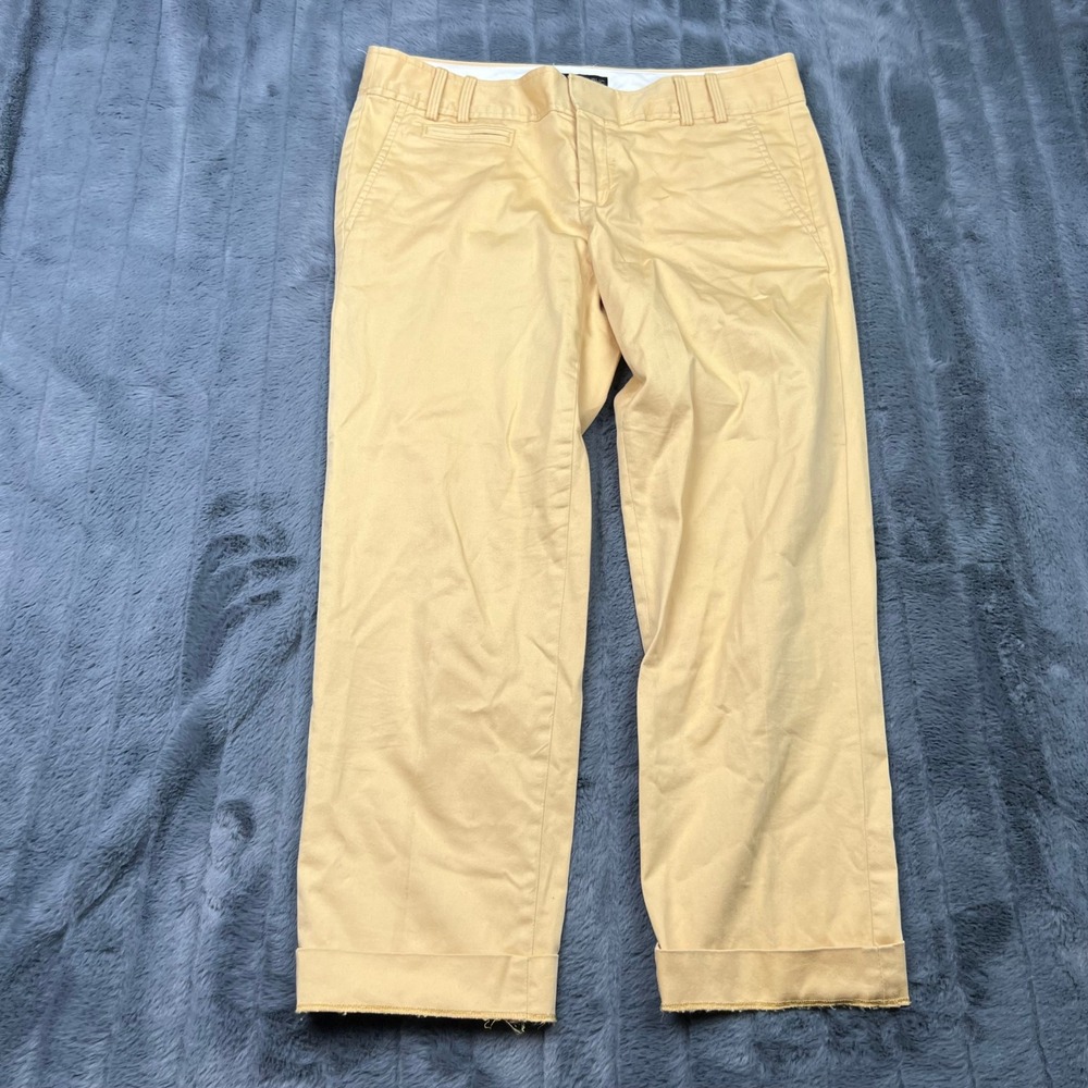 Banana Republic Womens Yellow Stretch Cotton Cuffed Chino Pants Size 6 RN54022